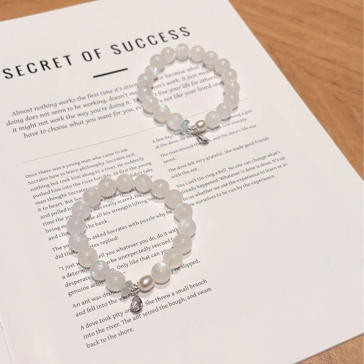 Blue Moonstone Pearl Bracelet | 10mm Moonstone & Blue Topaz Stretch Bracelet for Women | Cool Elegant Gift for Her,Gelang,Tangan,with
