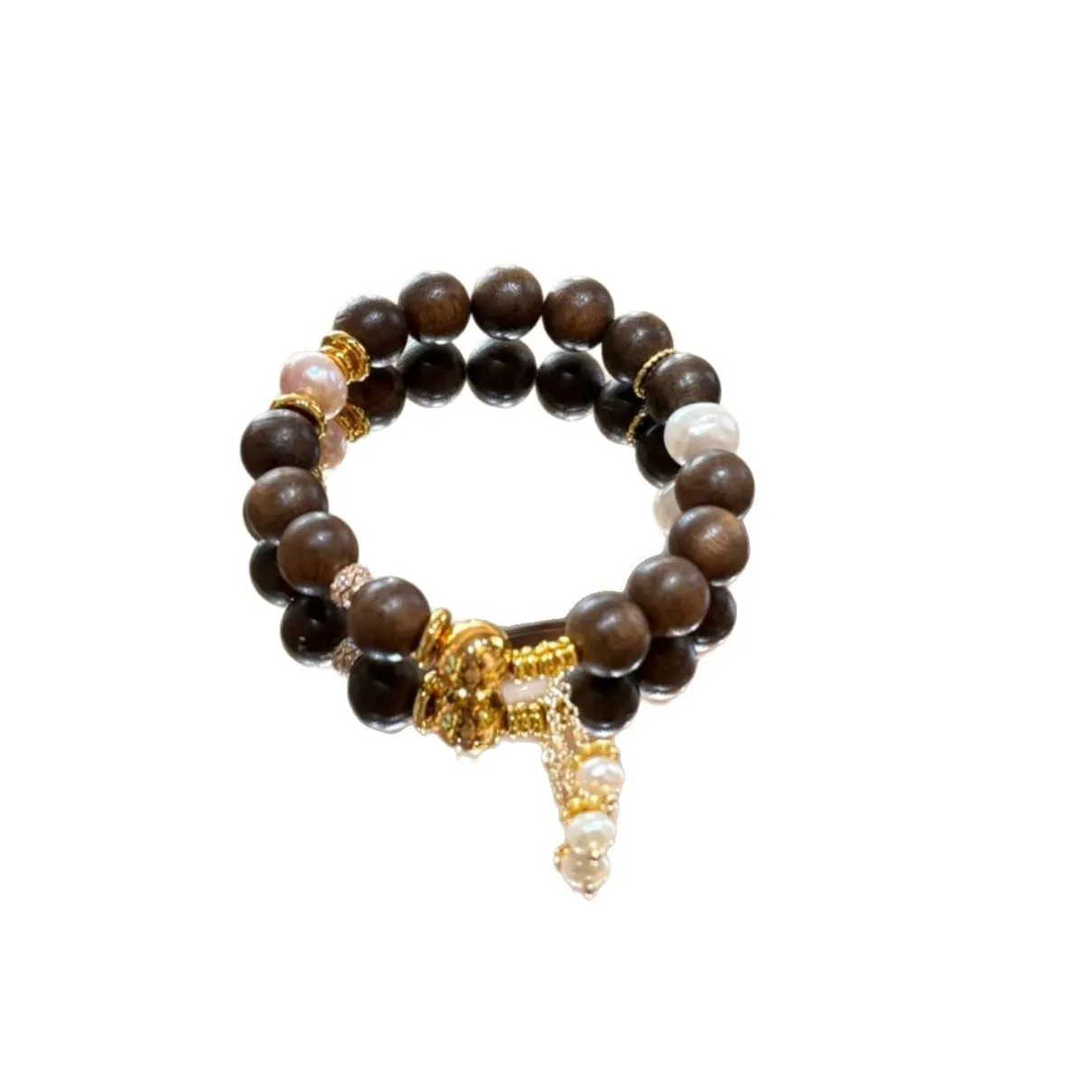 Untuk,Bergaya,Austria,Kristal,Tangan,Rhinestone,Flowers,Bow,Pink,with,Daily,Anniversary,Auspicious,Birthday,Gelang,Natural Aromatic Wood & Freshwater Pearl Bracelet |   10mm Scented Wood Beads, Gold D